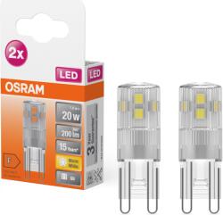 OSRAM 2 db OSRAM LED PIN20 G9 izzós készlet, 300°, 1, 9W (20W), 200 lm, meleg fény (2700K), F energiaosztály