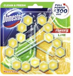 Domestos WC fertőtlenítő, 3 db-os, DOMESTOS "Power 5", lime (KHT841)