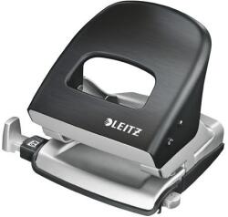 Leitz Lyukasztó, kétlyukú, 30 lap, fém, LEITZ "Nexxt Style, szaténfekete (E50060094) - tutitinta