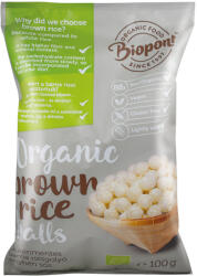 Biopont bio extrudált barna rizsgolyó enyhén sós 100 g - delfinbuvar
