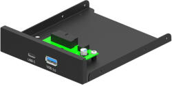 Gembird FDI3-U3C-01 USB3.1 Internal 3.5" front PC panel USB 3.1 Type-A + Type-C port Black (FDI3-U3C-01) - blacktip