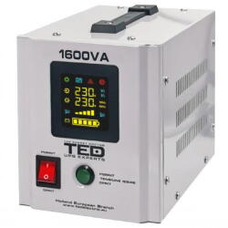 Ted Electric UPS 1600VA/1050W runtime extins utilizeaza doi acumulatori (neinclusi) pentru CENTRALE TERMICE TED000330 (A0061528) - vexio