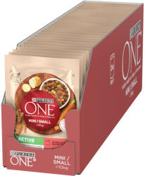 ONE 26x85g PURINA ONE Mini Active marha & sárgarépa nedves kutyaeledel