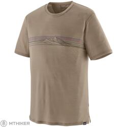 Patagonia Cap Cool Merino Blend grafikus póló, Strata Stripe: Seabird Grey (XL)