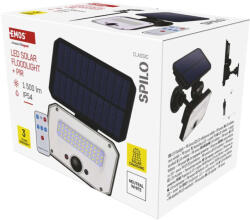 EMOS ZG132S, LED SOLAR reflektor hordozható SPILO, PIR, 1500lm IP54 természetes fehér (ZG132S)