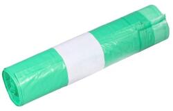 INPAP PLUS Összehúzható szemeteszsák, 60 l, 75 x 60 cm, 15 m, zöld, 10 db