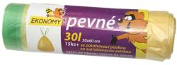 INPAP PLUS Összehúzható szemeteszsák, 30 l, 65 x 50 cm, 10 m, sárga, 15 db