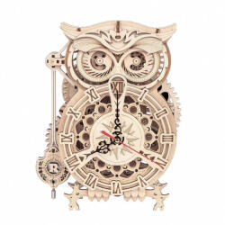 Robotime Baglyos óra 3D fa puzzle modell - 161 db-os (LK503)