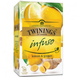 TWININGS citrom és gyömbér herbatea 40 g - biopanda