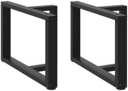 vidaXL 2 db fekete acél dohányzóasztal lábak T-alakú 60x25x(42-43) cm (VD4013032)