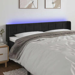 vidaXL LED-es Fejtámla - Bársony - Fekete - 183cm (3123298)