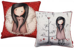  Gorjuss Díszpárna - 40x40 cm, Fehér-Piros