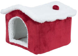 TRIXIE 92653 Xmas Mikulás Ház Bujó Plüss Kisállatoknak - Tengerimalac, Piros/Fehér