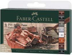 Faber-Castell Pitt Artist Pen marker, 8 klasszikus árnyalat, Műanyag tok (FC167172)