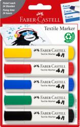 Faber-Castell Textil filctoll, 5 db, Alapszínek, Blisztercsomagolásban (FC159520)