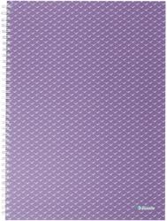 Esselte Colour'Breeze irodai jegyzetfüzet, karton, újrahasznosítható, A4-es, 80 lapos, spirál, dictando, levendula (ES628484)