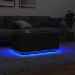 vidaXL fekete tölgyszínű dohányzóasztal LED-lámpákkal 90x49x40 cm (862254) - pepita