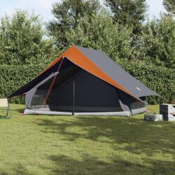 vidaXL Семейна палатка с покрив Сив и оранжев 315 x 286 x 200 см (4100681) Палатка