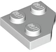 LEGO® 26601c1 - LEGO fehér lap 2 x 2 méretű, lecsapott sarokkal (26601c1)