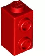 LEGO® 32952c5 - LEGO piros kocka 1 x 1 x 1 2/3 méretű 1 oldalán 2 bütyökkel (32952c5)