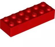 LEGO® 2456c5 - LEGO piros kocka 2 x 6 méretű (2456c5)