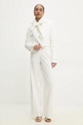 Answear Lab pantaloni de costum largi culoarea alb, drept, high waist BPYA-SPD002_00X (WS25.SPD002)
