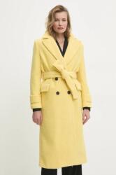 ANSWEAR palton de lana femei, culoarea galben, de tranzitie BBYA-KPD024_11X (LD2236.HWK)