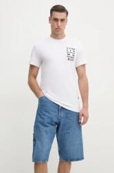 G-Star Raw tricou din bumbac barbati, culoarea alb, cu imprimeu, D25968-C506 PPYA-TSM1LU_00X (D25968.C506)