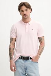 Tommy Jeans polo de bumbac barbati, culoarea roz, neted, DM0DM20676 PPYA-POM0A8_03X (DM0DM20676)