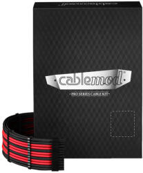 CableMod C-Series Pro ModMesh Sleeved 12V-2x6 12VHPWR Dual StealthSense kábelkészlet Corsair RMi, RMx (Black Label) - fekete/piros (CM-PCSR-16X2KIT-NKKR-R-SS)