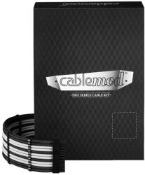 CableMod C-Series Pro ModMesh Sleeved 12V-2x6 12VHPWR Dual StealthSense kábelkészlet Corsair RMi, RMx (Black Label) - fekete/fehér (CM-PCSR-16X2KIT-NKKW-R-SS)