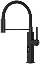 Welland H-6047 mosogató smart csaptelep - kihúzható flexibilis fej - vízhőfok kijelző (fekete)