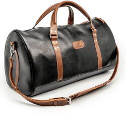 BeaverCraft Journey - Bőr Utazótáska Duffel Bag, Fekete LC_Journey_Black (LC_Journey_Black)