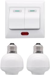 ELMARK Intrerupator Telecomanda Rf Doua Canale Cu Suport Bec E27 (99104)