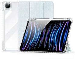 Apple iPad Pro 11 (2024), mappa tok, érintőceruza tartó, közepesen ütésálló, textil hatású előlap, átlátszó hátlap, Smart Case, Dux Ducis Unid, világoszöld