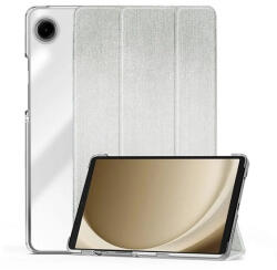 Samsung Tab A9 (8.7) SM-X110 / X115, mappa tok, közepesen ütésálló, textil hatású előlap, átlátszó hátlap, Trifold, Dux Ducis Unid, világoszöld