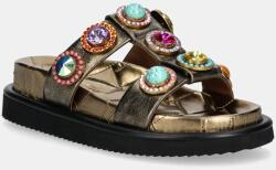 Kurt Geiger London bőr papucs Orson Crystal Sandal sárga, női, platformos, 9107168109 - arany Női 41
