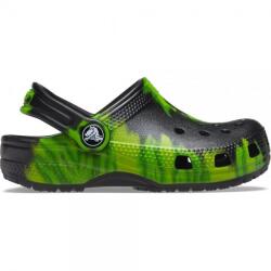 Crocs Saboți Crocs Kids' Classic Tie-Dye Graphic Clog Negru - Black/Lime Punch 19-20 EU - C4 US