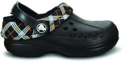 Crocs Saboti Crocs Blitzen Winter Plaid Kids Negru - Black/Black 22-24EU - C6-7 US