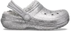 Crocs Saboti Crocs Classic Glitter Lined Clog Kids Argintiu - Silver 20-21 EU - C5 US