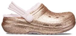 Crocs Saboti Crocs New Classic Glitter Lined Clog Kids Roz - Gold/Barely Pink 30-31 EU - C13 US