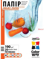 COLORWAY Fotópapír, matt (matte), 190 g/m2, A4, 20 lap (PM190020A4) - berczitech