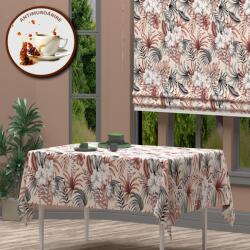 Ralex Fata de masa antimurdarire 100% Bumbac Diametru 160 cm, Motive Exotice Rosu