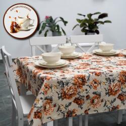 Ralex Fata de masa antimurdarire 100% Bumbac 160x320 cm, Flori Portocaliu