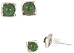  Cercei Jad Nefrit Patrat 5x5x14 mm Argint 925 - 1 Pereche