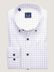 Willsoor Férfi fehér slim fit ing fekete kockás mintával 18040