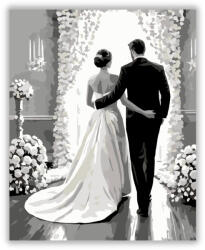  Esküvői Pár Virágkapu Alatt - számfestő készlet