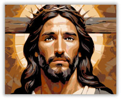  Jézus Tüskés Koronával - számfestő készlet