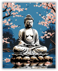  Buddha Cseresznyevirágok Kertjében - számfestő készlet