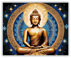  Arany Buddha Kozmikus Háttérrel - számfestő készlet